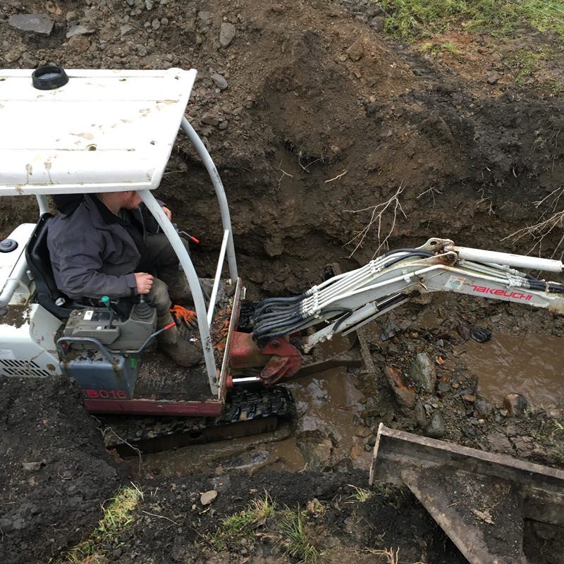 Digging Trench for Flood Protection in Grasmere