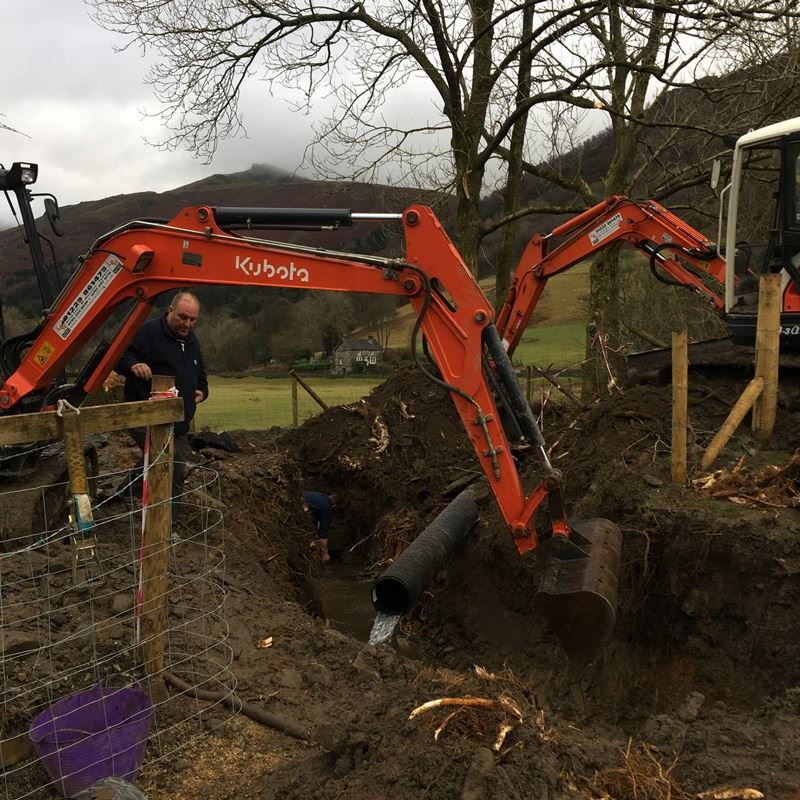 Drainage Pipes Being Layed in Grasmere